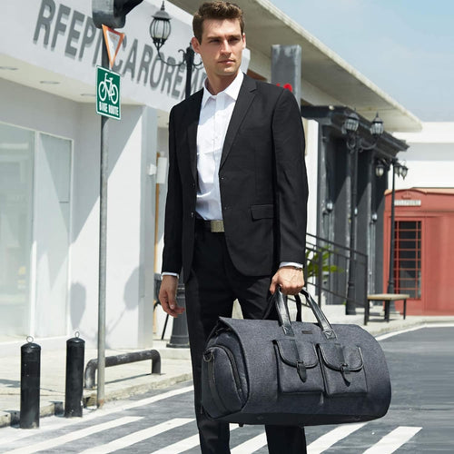 Carry on Garment Bag for Travel Convertible Garment Duffel Suit Bag with Shoe Compartment Weekend Flight Bag for Men Women