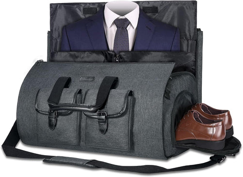 Carry on Garment Bag for Travel Convertible Garment Duffel Suit Bag with Shoe Compartment Weekend Flight Bag for Men Women